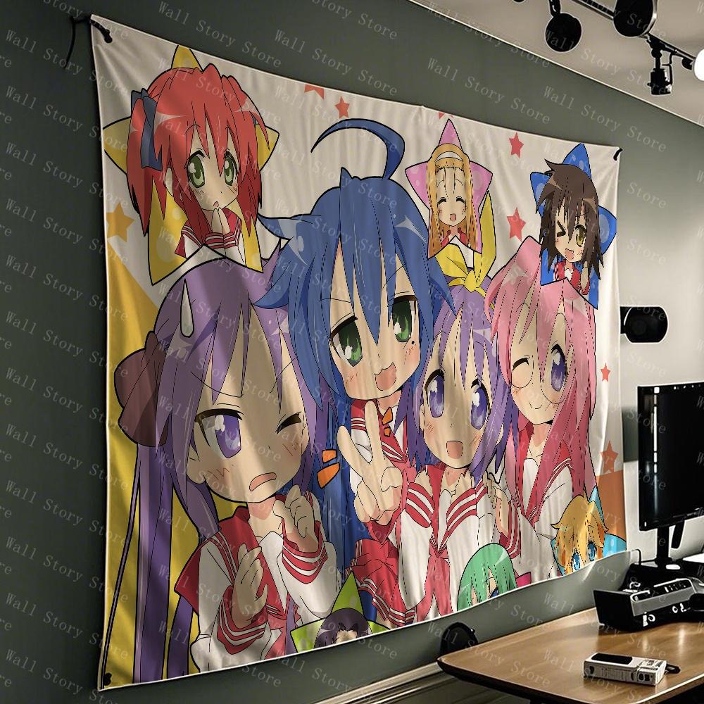 

Konata Izumi LLucky Star Flag Tapestry Funny Banner For College Room Bedroom Outdoor Living Room Wall Art Decor Party Tapestry 74x94cm(29x37in)