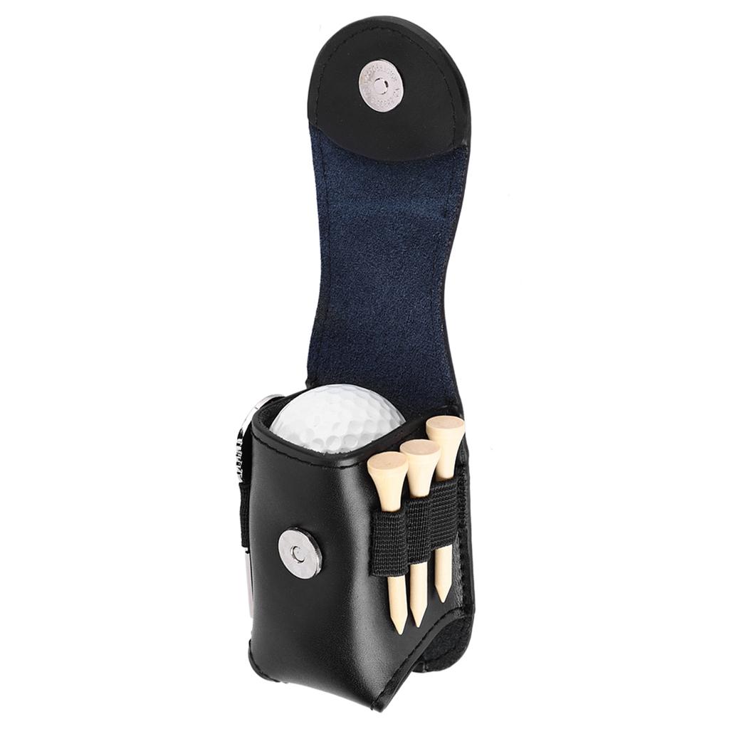Golf Ball Bag Holder Clip Utility Pouch Sports Golfing Tackle Set with Balls Tees Black