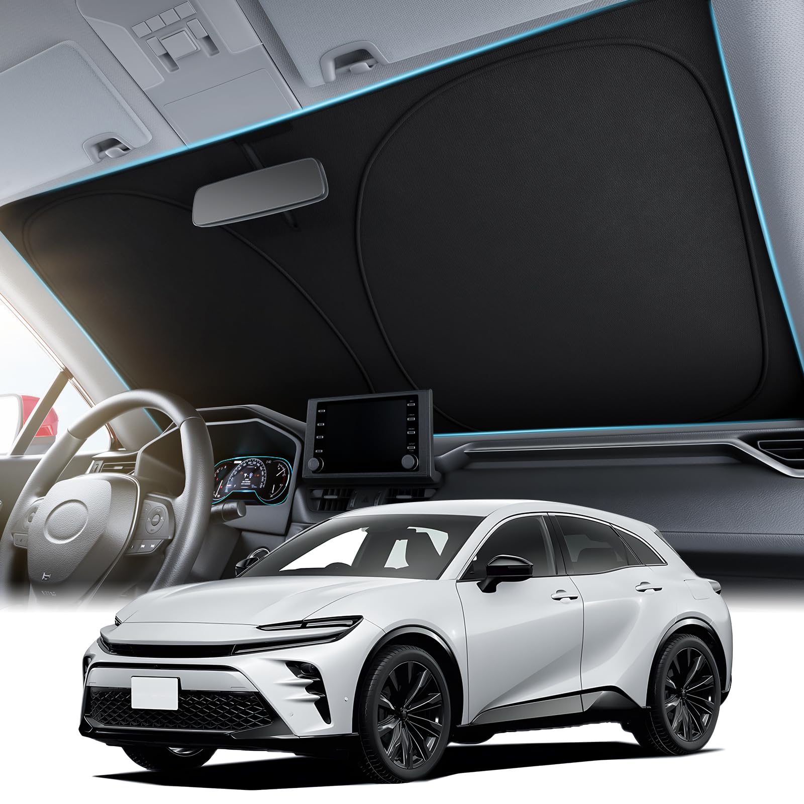 

Wigoo Toyota Crown Sport Седан Универсал Солнцезащитный козырек Высокое затенение Оригинальная посадка Солнцезащитный козырек Солнцезащитный козырек Теневая конструкция Затенение Блокировка тепла Защита от УФ-лучей УФ чёрный