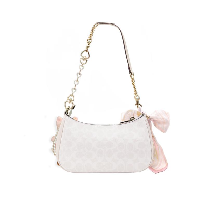 Coach Shoulder Bag [Customized Bag] Teri 25 Brand Micro-label Detachable Strap Bow Silk Scarf Extension Chain Printed Artificial Yunguichu Basic Model