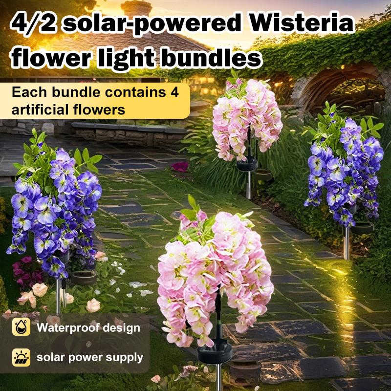 2X Solcelle Hagelys Kunstige Wisteria Blomster Solcellelys Utendørs Hagebelysning, LED Hage Solcellelys For Gårdsplass/Terrasse/Landskap/Gangvei