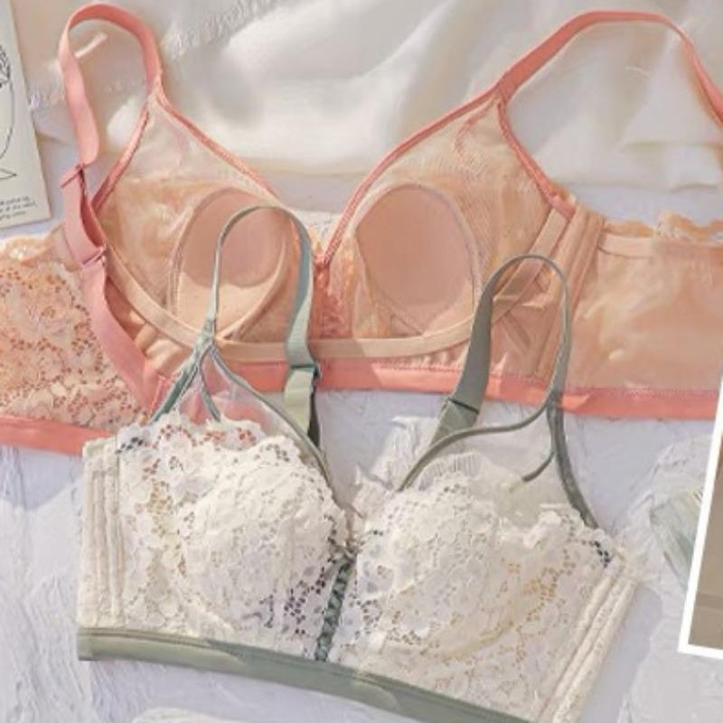 Sommer-Unterwäschemodelle mit ultradünner Spitze zum Sammeln von seitlichen, schlaffen BHs ohne Stahlringe