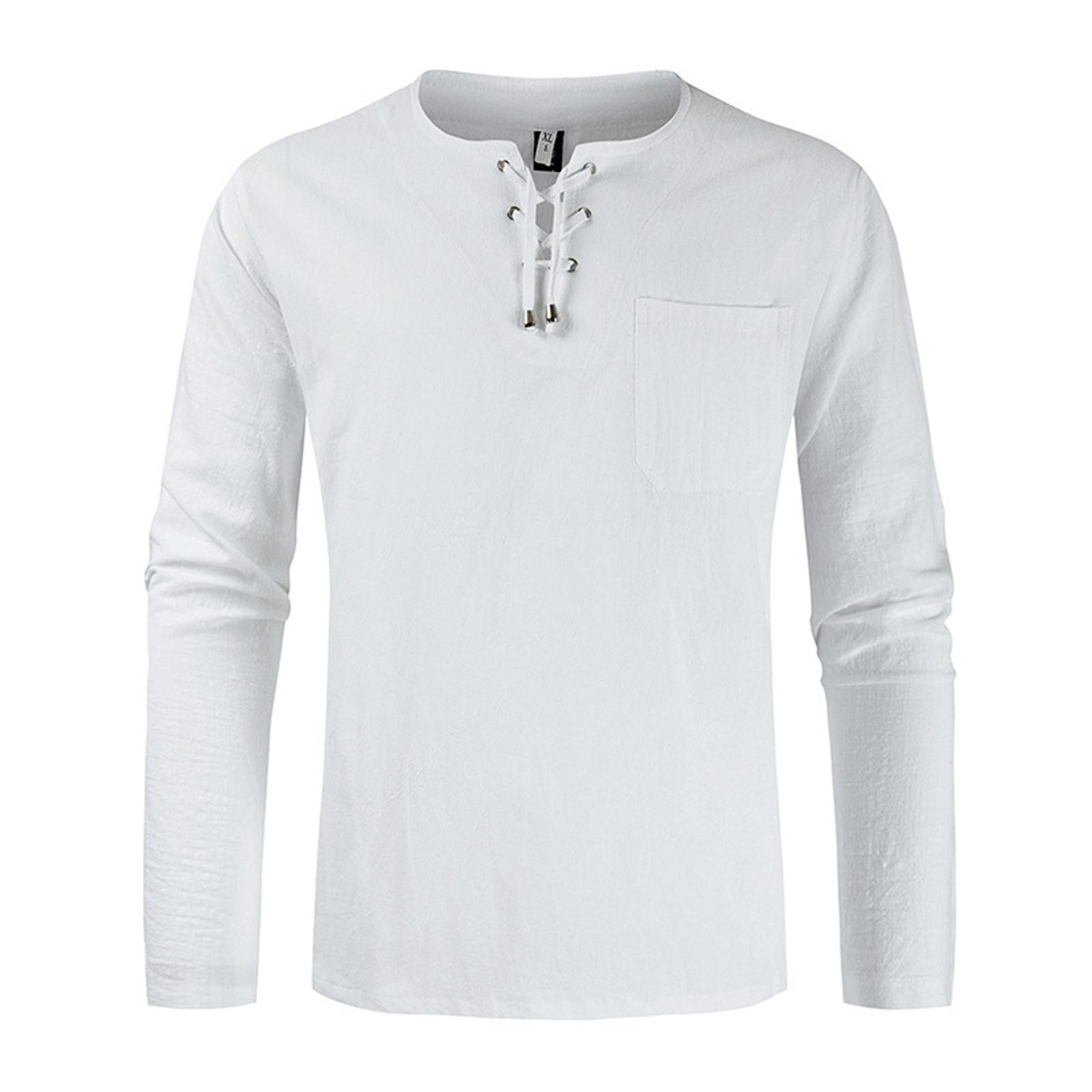 

2021 Весна Лето Повседневная мода Хлопок Лен Сплошной цвет с длинным рукавом XL белый