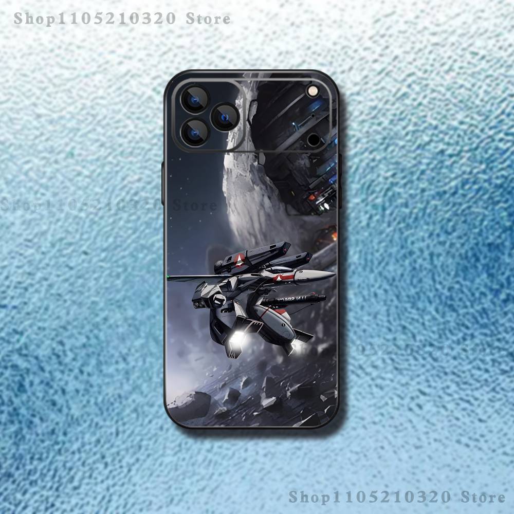 R-Robotech Macross Phone Case For iPhone 17,16,15,14,13,12,Pro,Max,Plus,E,SE4,Air,Mini Black Soft Box