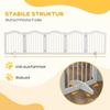 Dog Barrier Gate 5 Panels Foldable Flexible Solid Wood MDF 261.5x29.5x61 Cm White