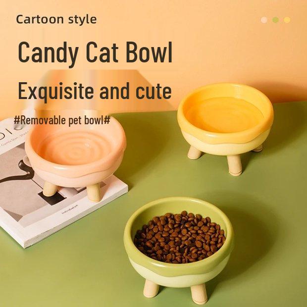 

** New Arrival: Cervical Spine-Friendly Doughnut Cat & Dog Bowl. ** 1 Random Color Pet Bowl