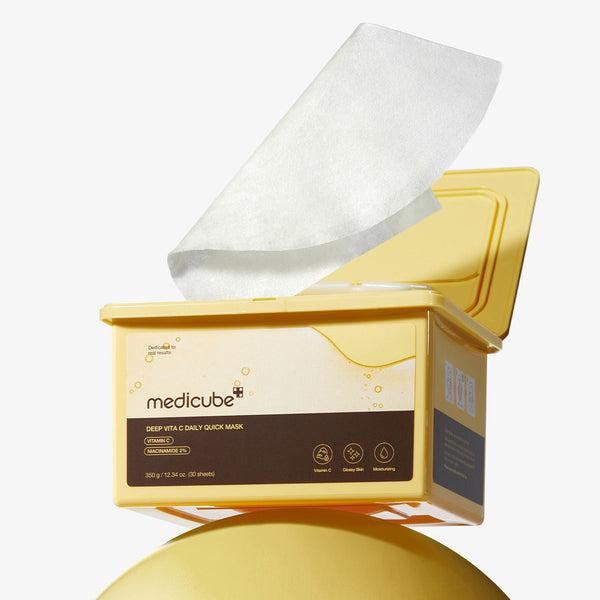 

Medicube Глубоко увлажняющая маска для лица Deep Vita C Daily Quick Mask 30 шт./ Питательная, Увлажняющая, Корейская косметика, K-beauty