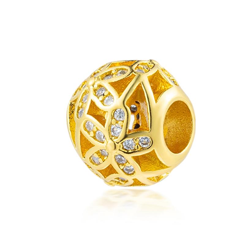 NIEUWE DIY Vergulde Sieraden Roze Kers Verwarde Sundrop Bloem Bedeltje Roos Margriet Bedels Passend voor Armband Vrouwen Cadeau