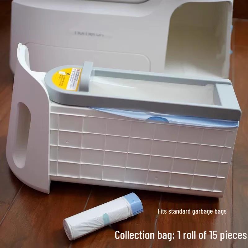 Caixa de Areia Automática Inteligente Homan para Gatos com Sacos de Lixo de Cordão, Limpeza de Fezes, Desodorização, Cortina à Prova de Poeira.