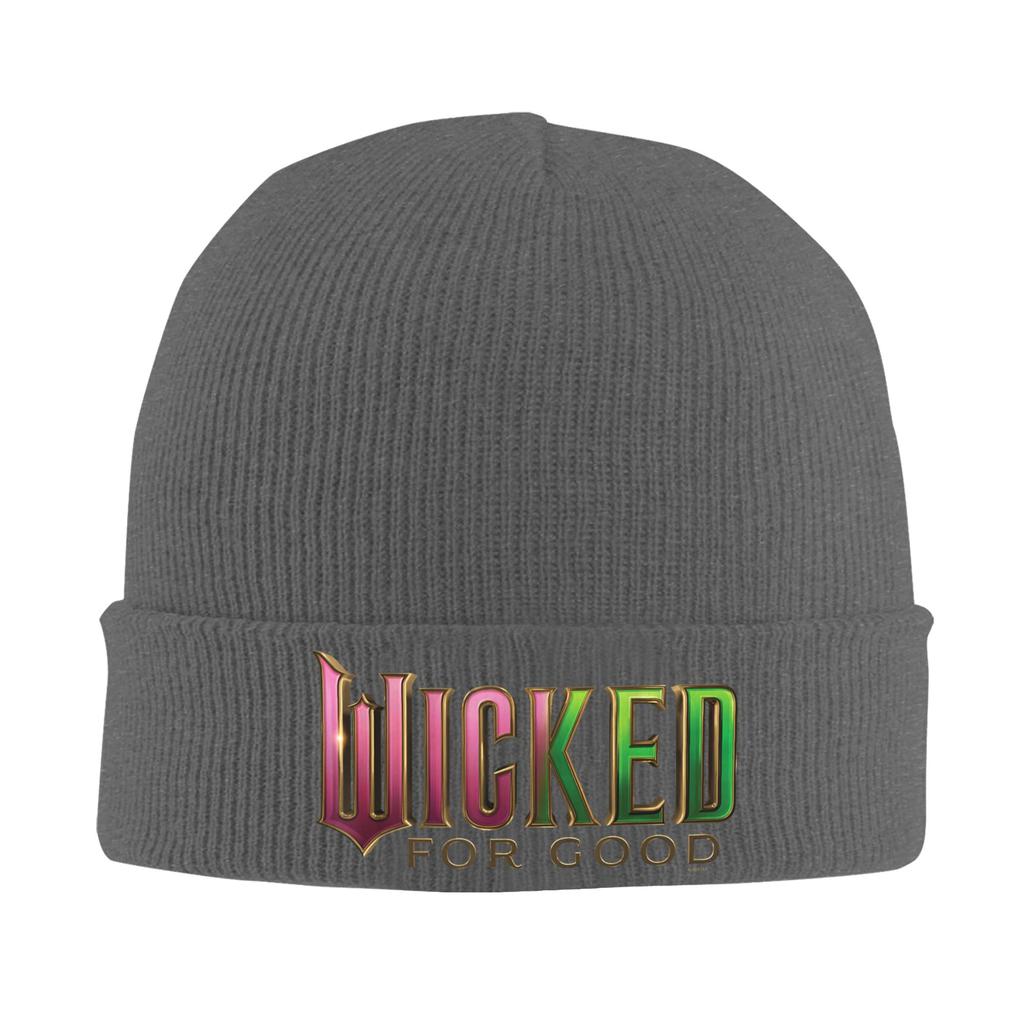 Wicked- For Good Pink To Green Logo Knitting Hat Beanie Hats Kpop Elastic Unisex Adult Bonnet Hats Winter Graphic Caps