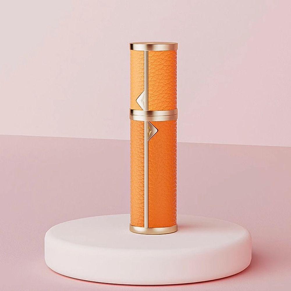 Mini Luxury Bottom-filled Bottle Fragrance Self-pumping 5ml Real Leather Spray Bottle Fine Mist Aluminum Cosmetic Container