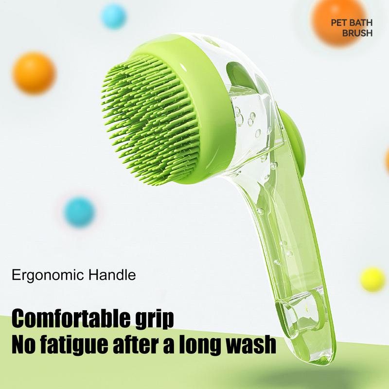 Langer Griff Haustier Badewäscher Shampoo Bürste Tragbar Haustier Sanfter Peeling-Massagegerät Mit Seifenspender Waschen Für Dusche Massieren