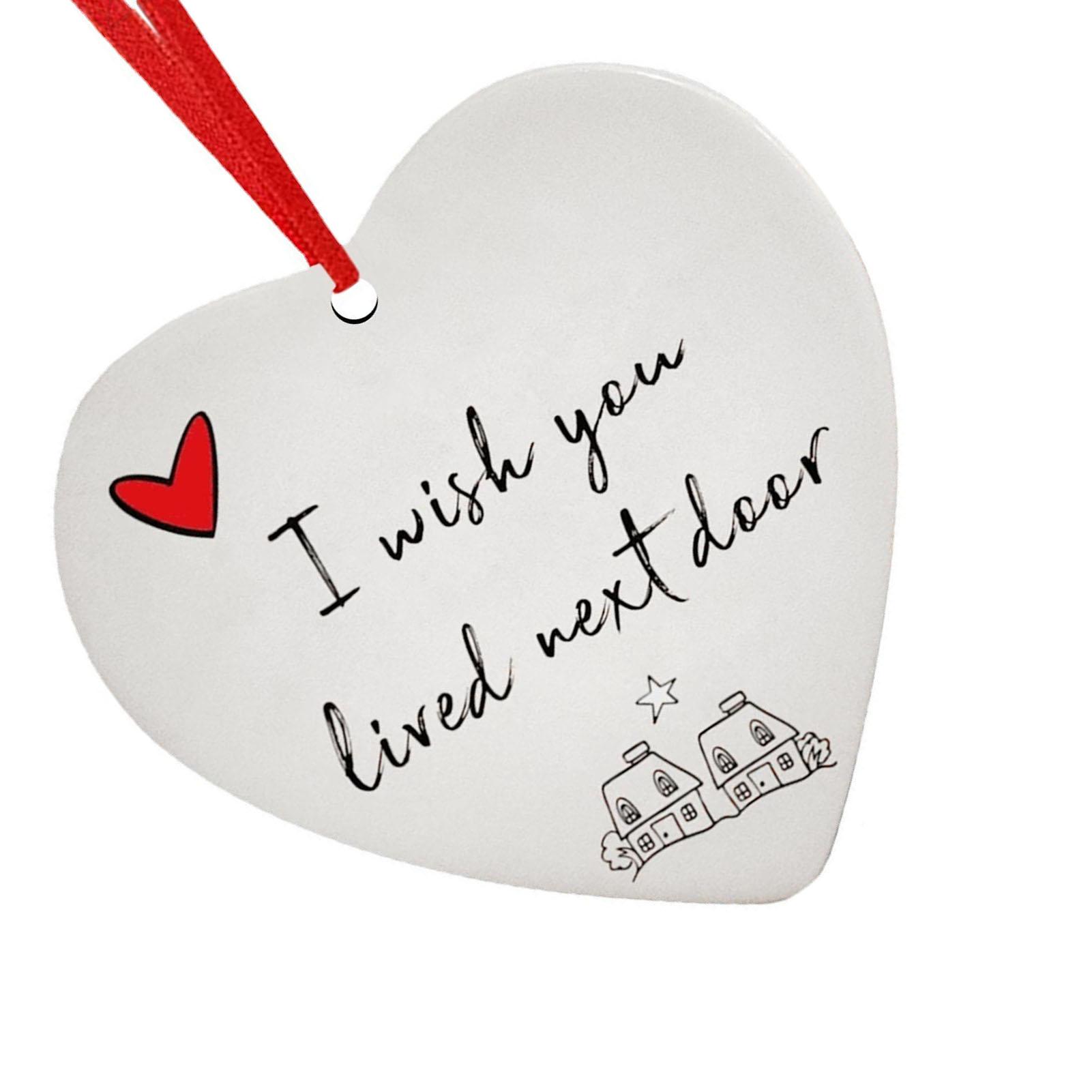 

Heart Hanging Ornament Acrylic I You Lived Next Door Christmas Tree Decorations for Valentine s Day Anniversary New