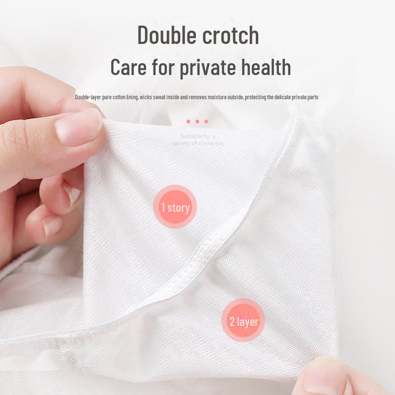 "Disposable White Cotton-Polyester Women's Underwear for Postpartum, Travel, and Business Trips"