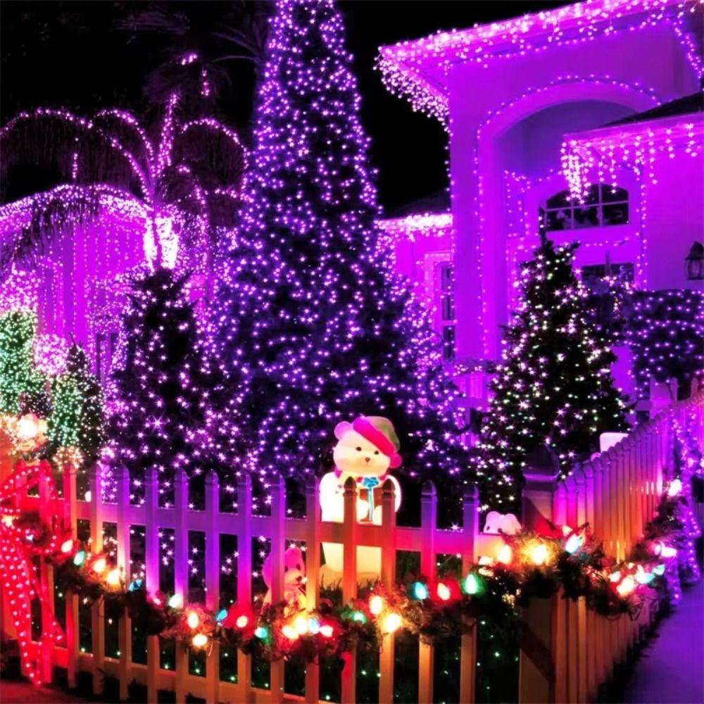8 Lighting Modes Solar LED Light String Waterproof Outdoor Fairy Lights  Christmas Decoration