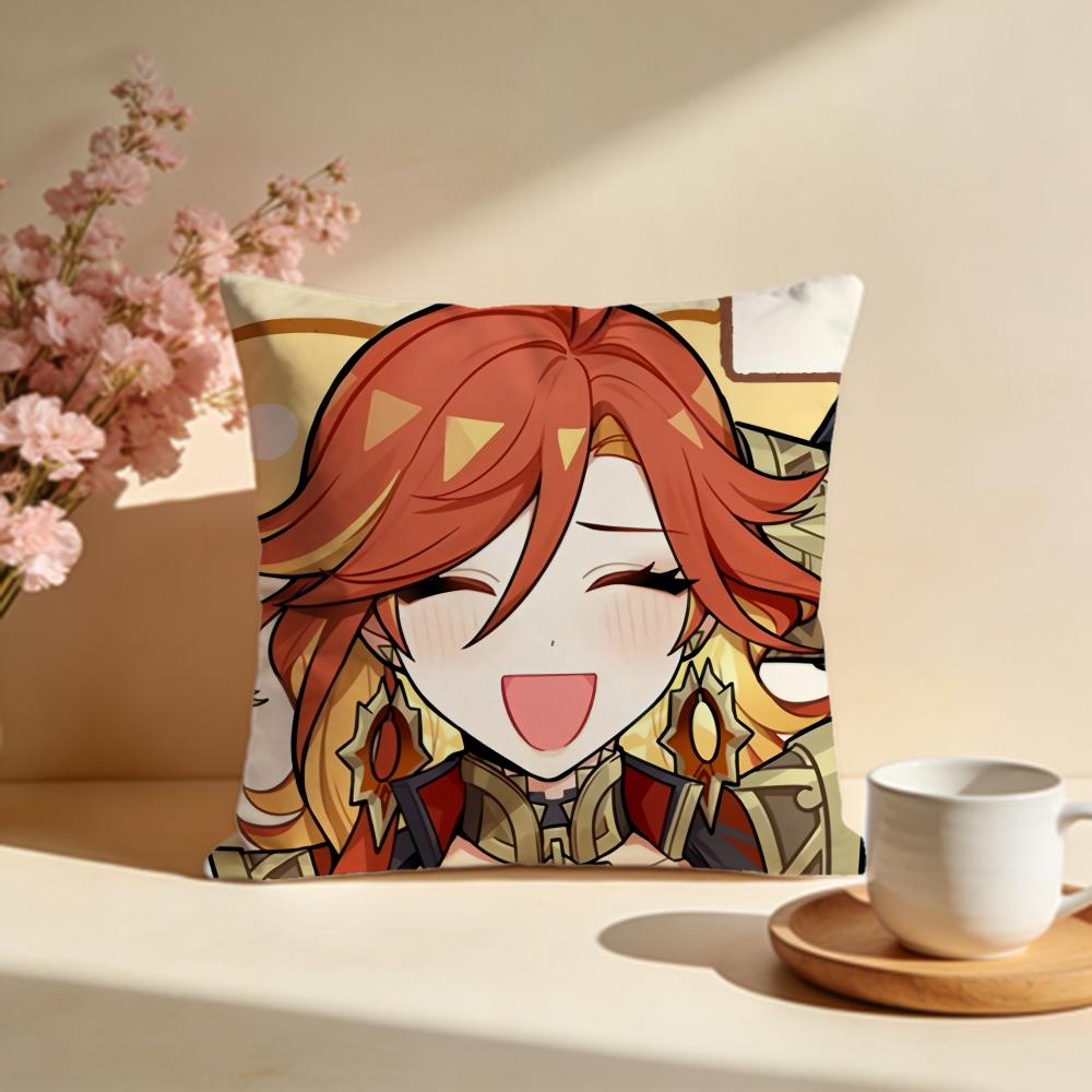 Trendy GGenshin Impact Mavuikaful Cushion Cover Stylish Washable Pillow Cover Ideal for Couch Bedroom Car Decoration