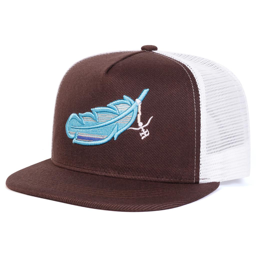 Unisex Colorful Feather Embroidery Hip-hop Net Hats Spring Summer Outdoor Adjustable Casual Baseball Caps Sunscreen Hats
