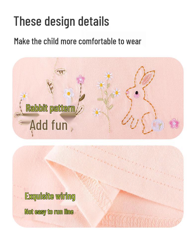 Little Maven European-Style Autumn Girls' Cartoon Bunny Floral Outfit