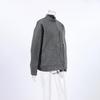2026 Minimalist Grey Woolen Coat for Women – Early Autumn, Long Sleeve, Stand Collar, Loose Fit, Versatile High-end Top