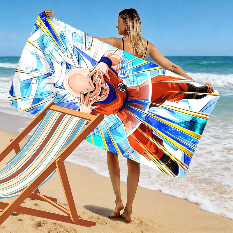 Dragon Ball Print Beach Towel, Large Soft Quick Dry Towel for Beach Camping Swimming