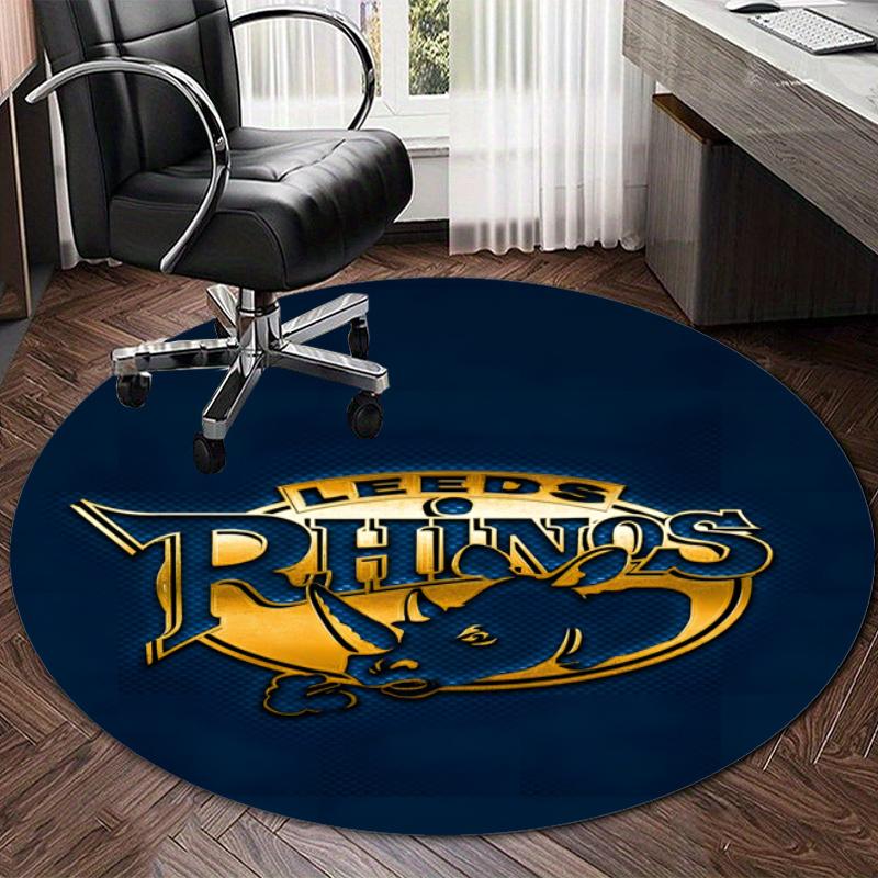 Personalized Leeds Rhinos Round Chair Office Rug - Perfect for Mat, Office Chair & More - Ideal Gift for Birthdays and Holidays