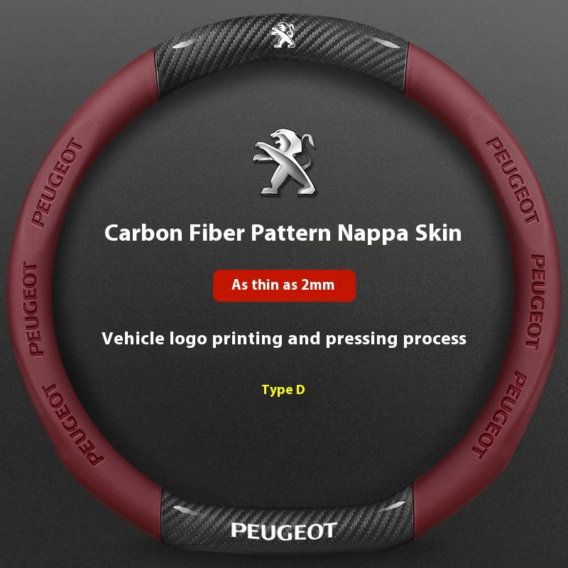 For Peugeot 107 108 206 207 208 301 307 308 406 407 408 508 607 106 3008 4008 5008 GT RCZ Car Fiber Leather Steering Wheel Cover