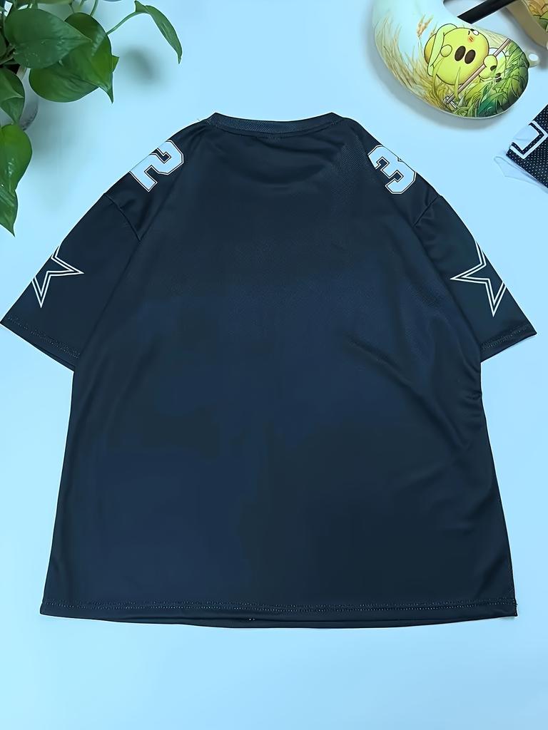 Plus Size Men'S 32 Print Striped Short-Sleeved T-Shirt, Casual Short-Sleeved Round Neck T-Shirt, Fashionable Breathable Quick-Drying Shirt, Loose Plus