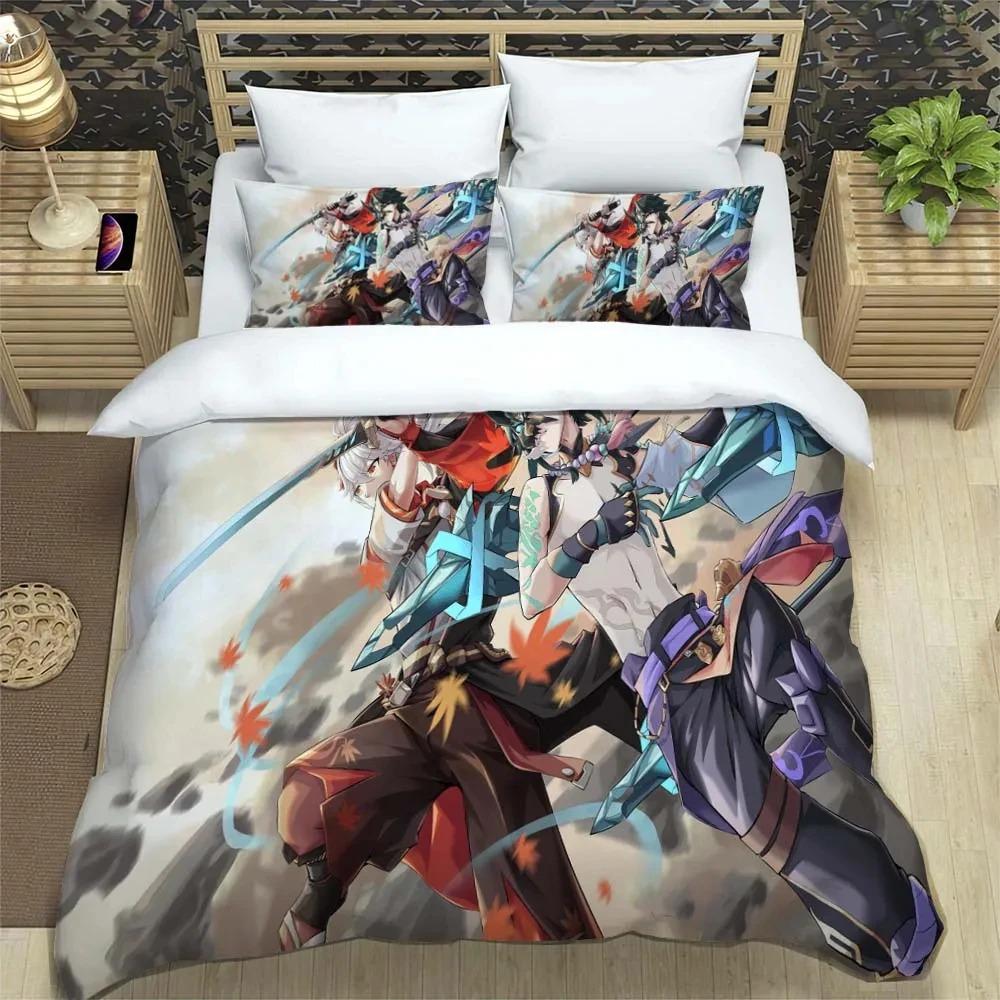 Genshin Impact Animation Cartoon soft and comfortable bedding set luxury quilt cover Customizable comforter bedding sets
