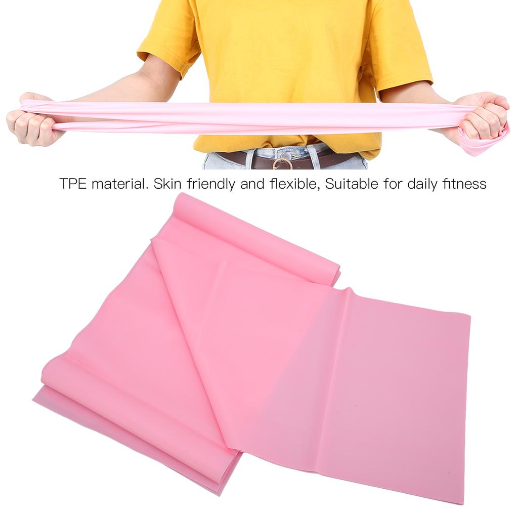 Resistance Band Portable Fitness Flexible Elastic Exercise Workout Band for Strength Training Pink