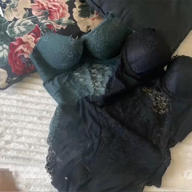 Black Sexy Jumpsuit Embroidered Women's Jumpsuit  Push-up Bra Lace Lingerie Erotic Lingerie Sexy Clothing