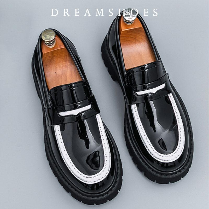 

Fashion Platform New Men s Dress Leather Shoes High Classic Comfortable Round Toe Lace-up Business Shoes Fashion Casual Wedding Party 44