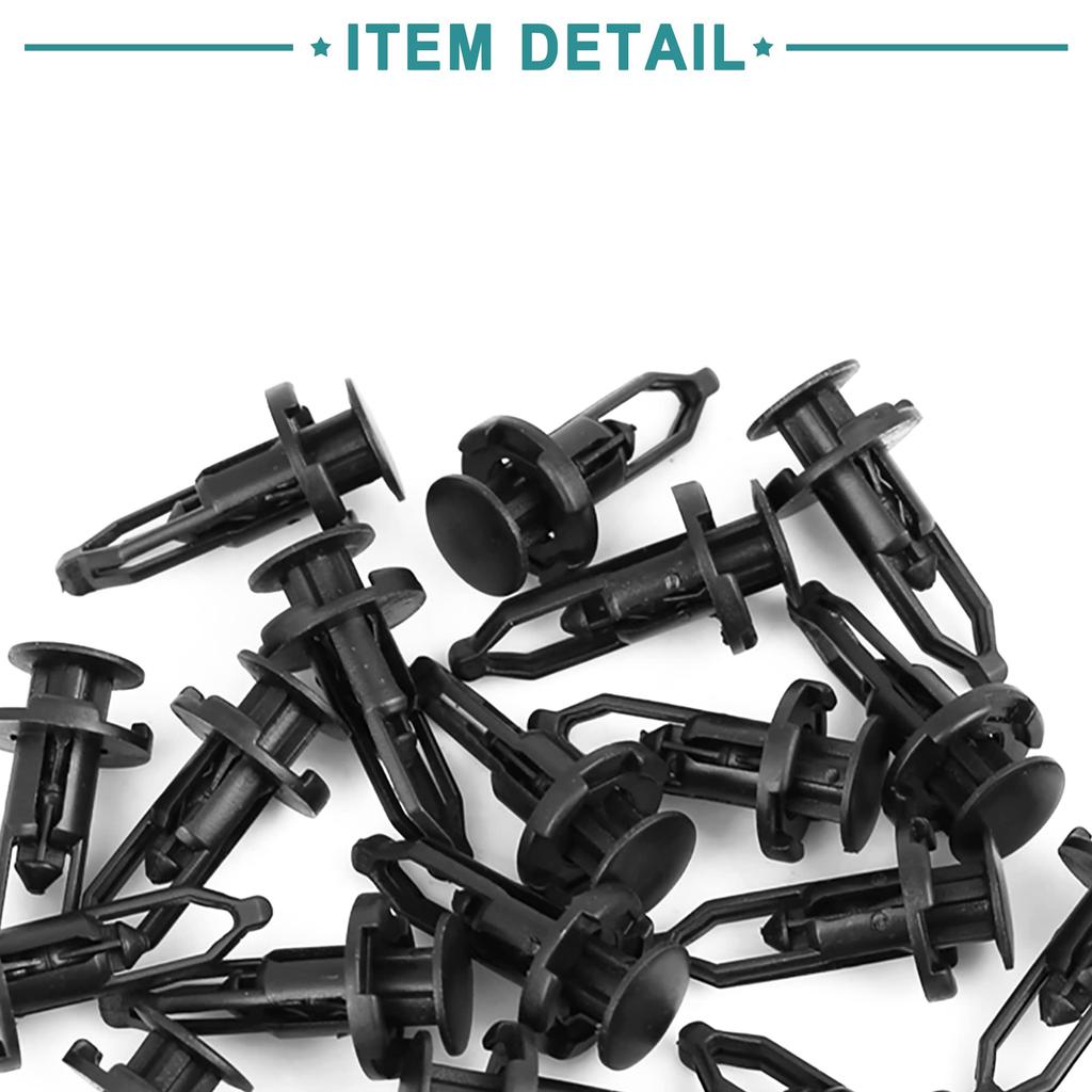 ACROPIX Kunststoffniet Niet Halter Kotflügel Stoßstange Clip 9mm Lochdurchmesser Universal Drucktyp Schwarz 20 Stück