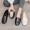 Fashion Women's Flat Shoes White Black Loafers Moccasins Square Toe Ladies Footwear Office Stylish 2025 Summer Shoe Chic and Elegant Y2k
