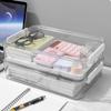 Large Capacity A4 File Box, PET Transparent Waterproof Storage, Snap-Lid Stackable Office Organizer