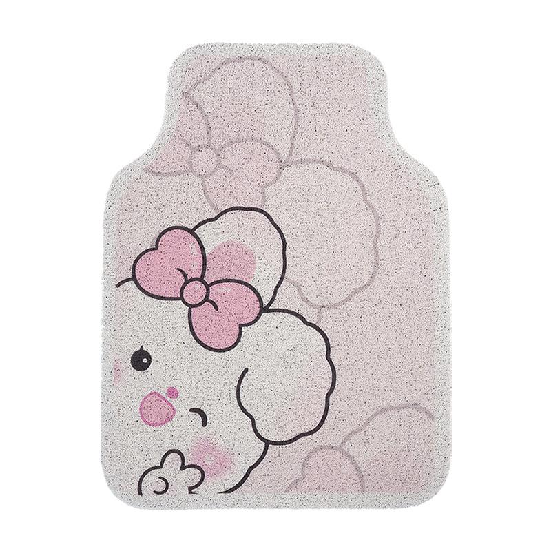 Cute Cartoon Coiled Wire Car Floor Mat Anti Dirt Universal Vehicle Interior Protection Pad