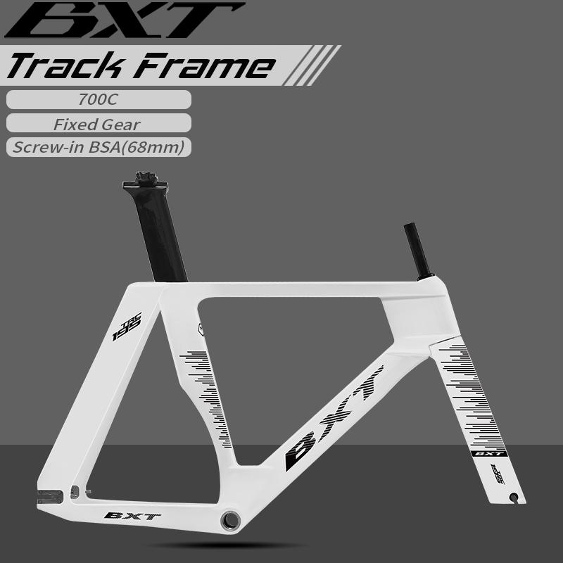 BXT Nuovo Telaio Pista in Carbonio Bici Pista Scatto Fisso Telaio in Fibra di Carbonio TRC-195 Set Telaio Pista Monomarcia 700Cx28C