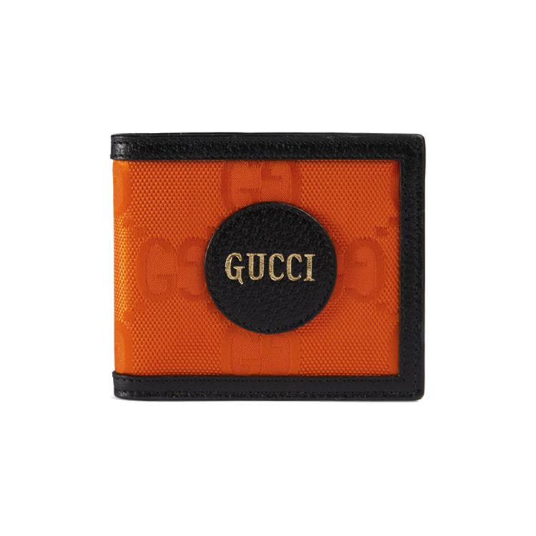 Gucci Off The Grid Old Flower Logo Front Emblem Nylon Patchwork Leather Wallet Men S Orange/Black Shopping Bag Set(Basic Set+Shopping Bag) оранжевый/чёрный