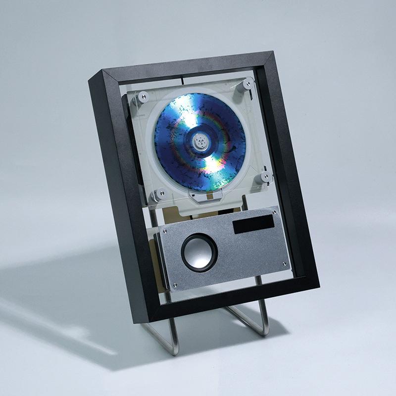 Tech Music Frame CD přehrávač - Dynamická umělecká prezentace se nástěnným Bluetooth reproduktorem, LED osvětlením a vestavěným zvukovým systémem