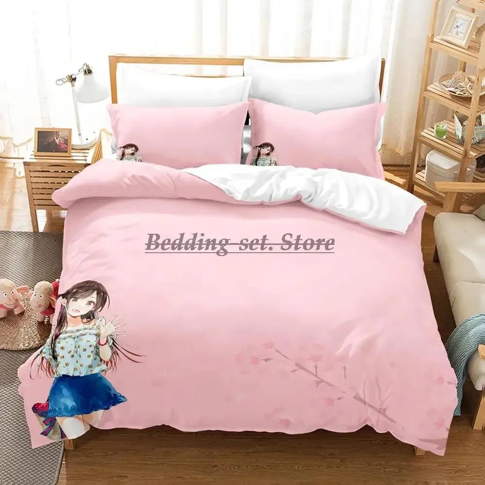 

2023 Chizuru Rent Girlfriend Bedding Set Single Twin Full Queen King Size Bed Set Aldult Kid Bedroom Duvetcover Sets Anime Bed 70x133cm 2pcs