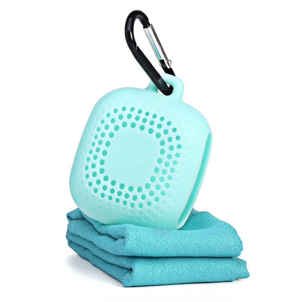Soft Quick Drying Towel With Silicone Case Sports Towel For Fitness Jogging Swimming