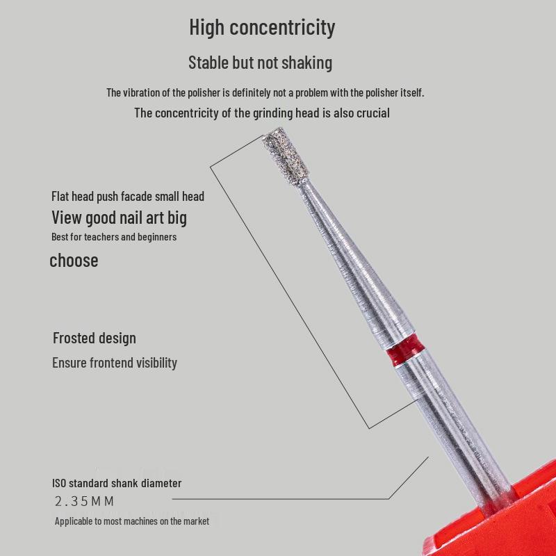 Russian Diamond Nail Grinding Head for Cuticle Pushing & Gel Polish Removal