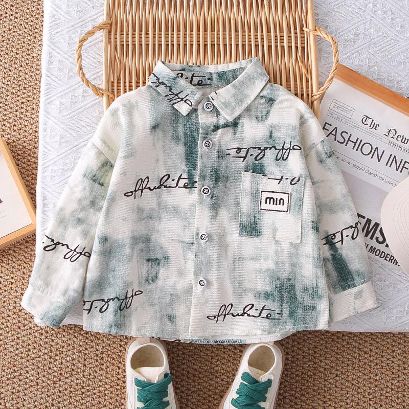 Boys' Long Sleeved Three Piece Set, 0-5-Year-old Children's Casual Shirt Jacket+white Top+denim Pants Set
