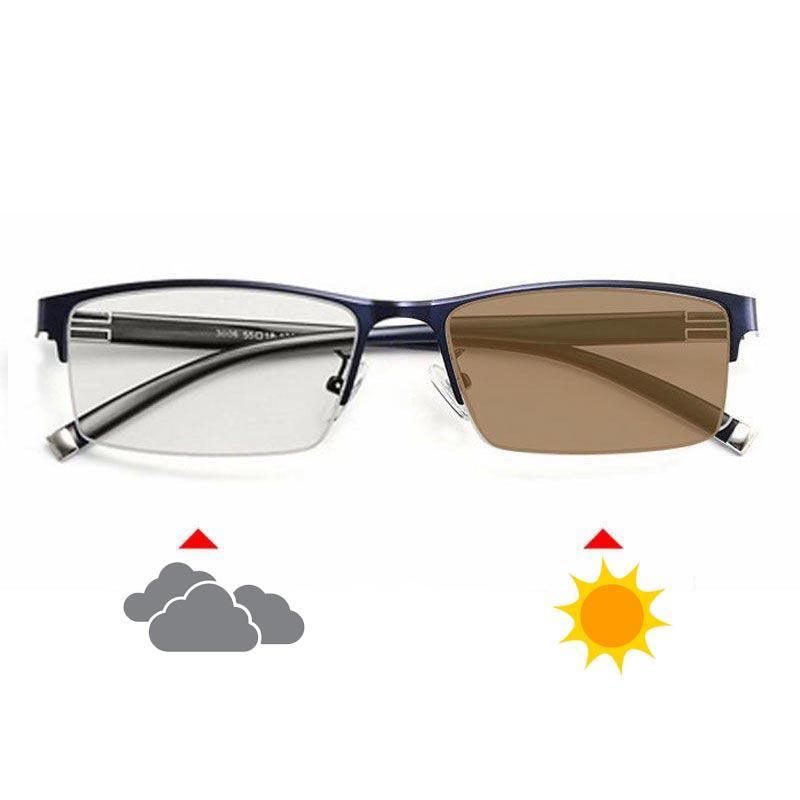 Herren Photochrome Myopie-Brille Business Damen Retro Klassische Brille Dioptrien 0 bis -6,0 Trend Mode Lesebrille