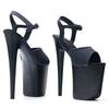 Extreme Black Paint Baking Process High Top Heel Sandals 20CM Heels Pole Dancing Foot Protection Seasonal Wear