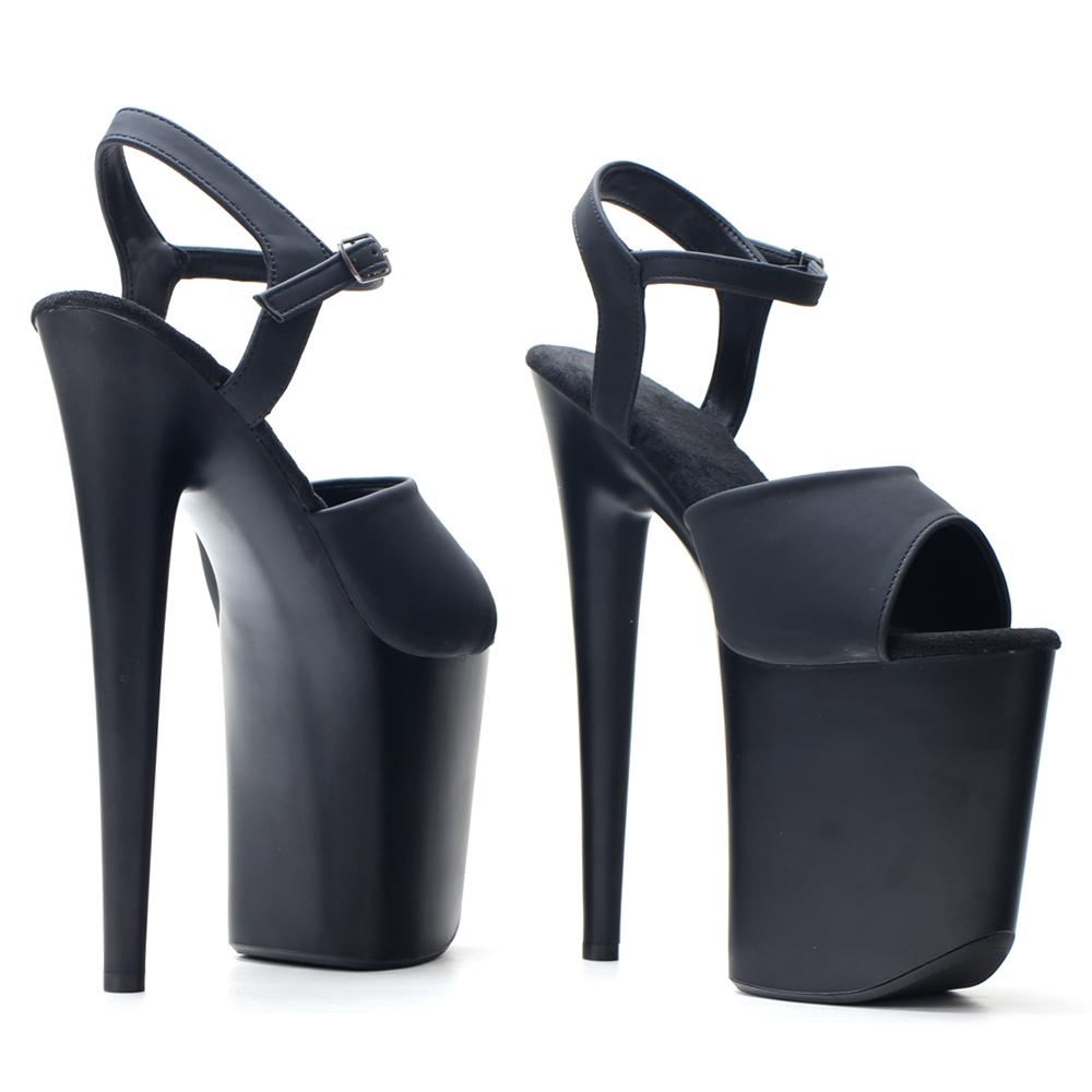Extreme Black Paint Baking Process High Top Heel Sandals 20CM Heels Pole Dancing Foot Protection Seasonal Wear