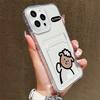 Card Slot Holder Silicone Wallet Pocket Case For Xiaomi Redmi Note 11 12 13 iPhone 17 16 15 Tecno Spark 10C Infinix Note 30 Cover Clear Phone Bumper