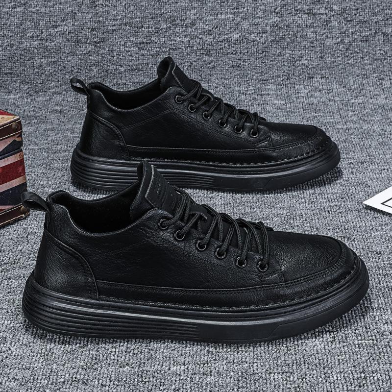 2023 Men's Casual Black Low-Top Korean Style Sport & Work Shoes