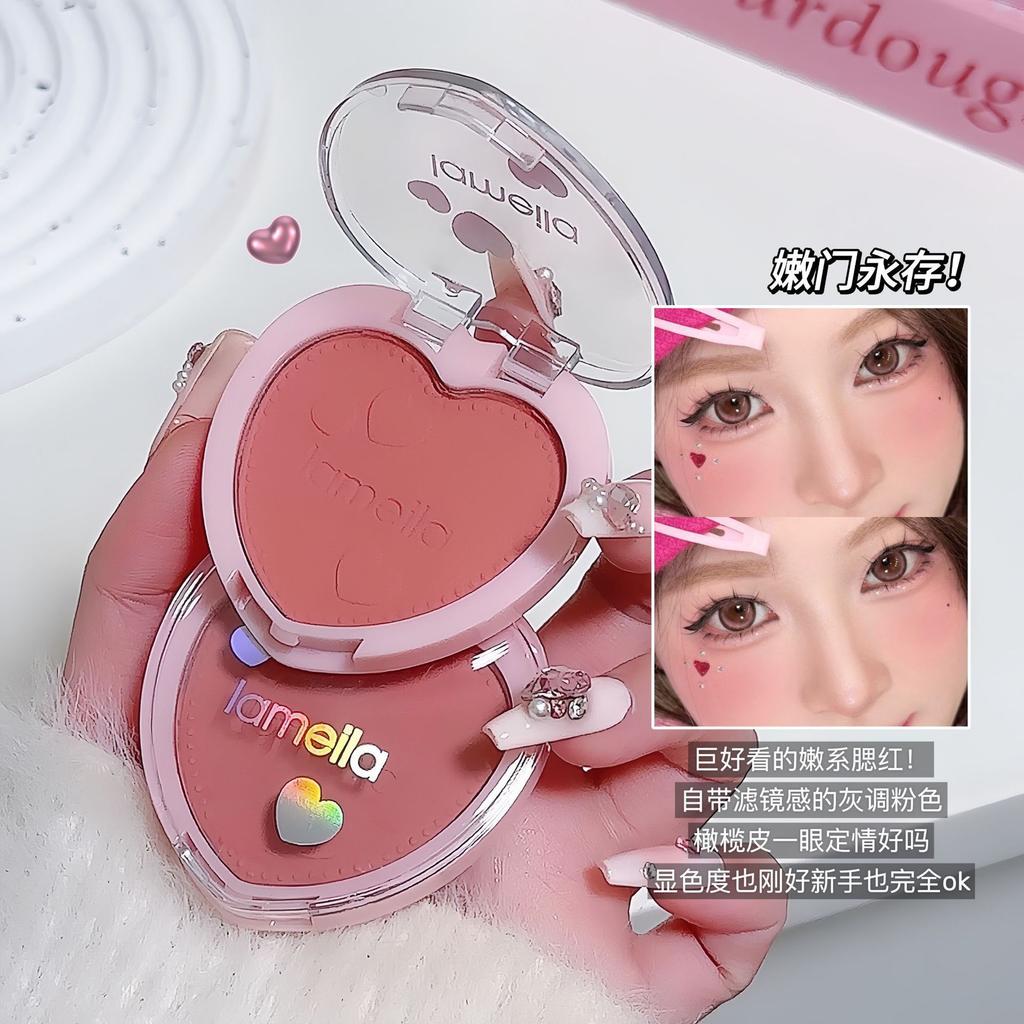 Lameila Single Color Heart Blush Palette Matte Flattering For Olive Skin