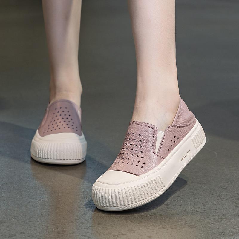 Neue Damen Schuhe Atmungsaktiv Dicksohlige Lässige Ausgehöhlte Einzelne Schuhe