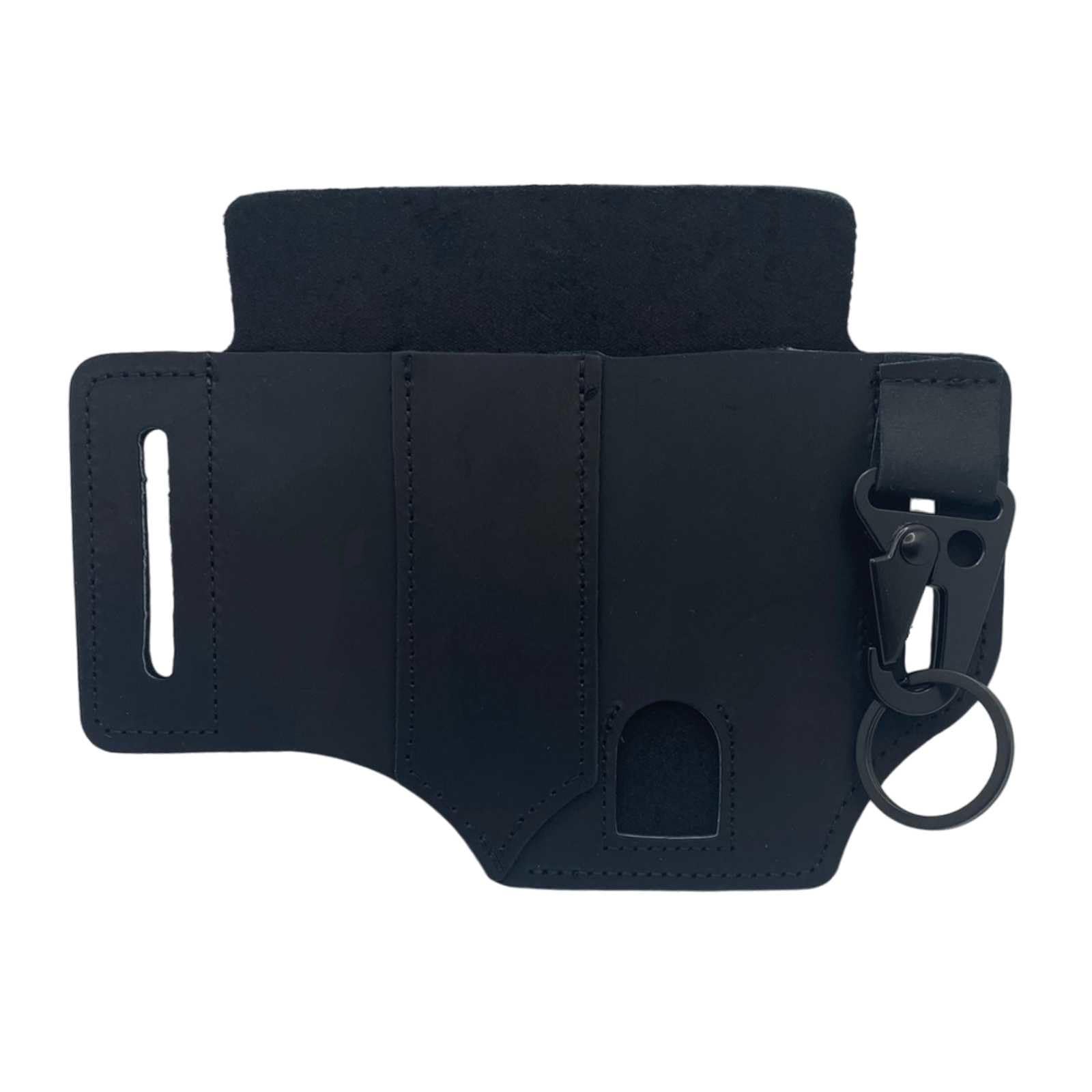 

Lunari Belt Case with Carabiner Leather Waist Pouch Tool Holder Pocket Slim Pen Case Black Multi-Tool (Black) чорний